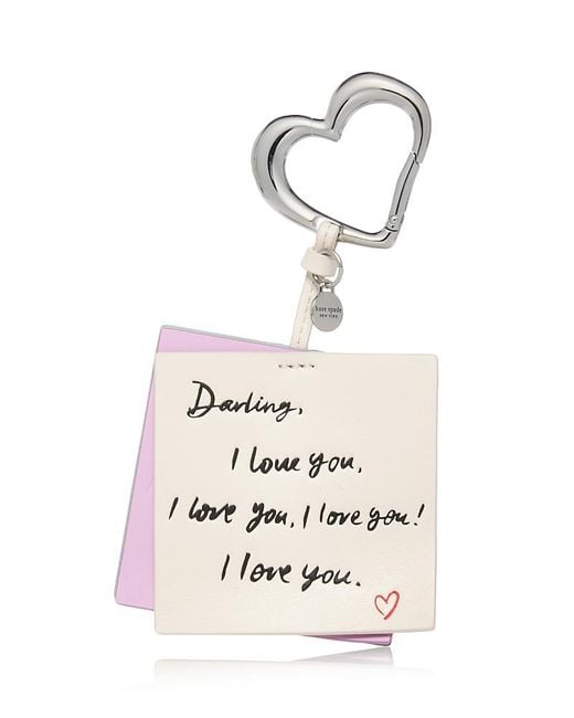 Kate Spade White Charmed Love Notes Bag Charm