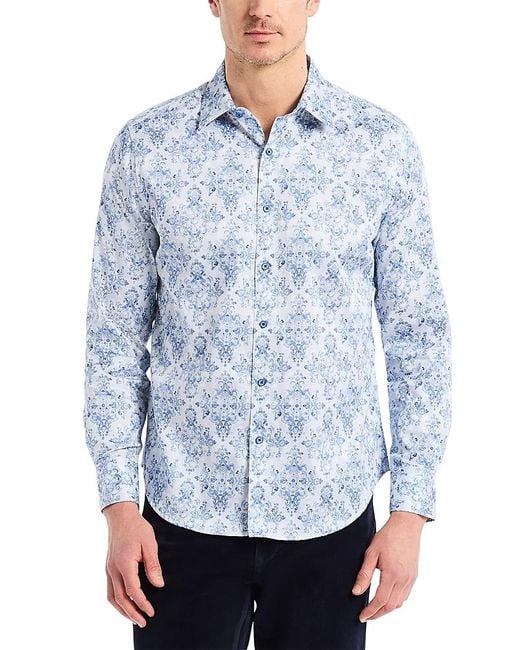 Robert Graham Blue Delancey Button Down Shirt for men