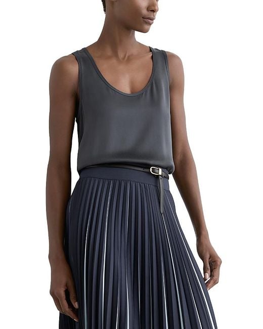 Reiss Blue Ruby Silk Front Cami