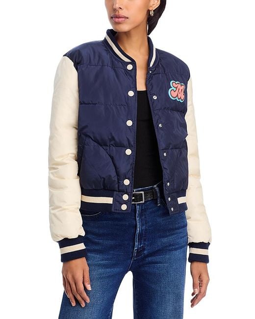 Mother Blue Pillow Talk Letterman Jacket