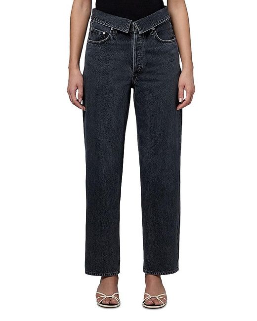Agolde Blue Echo Tapered Foldover Jeans