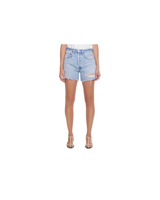 Agolde Cotton Riley Shorts In Groove in 