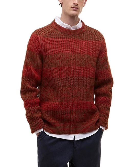 Barbour Men's Red X Paul Smith Saddle Crewneck Sweater