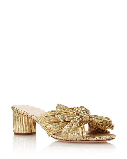loeffler randall emilia pleated knot slide sandals