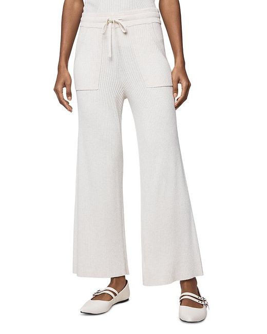 Splendid White Georgie Ribbed Drawstring Pants
