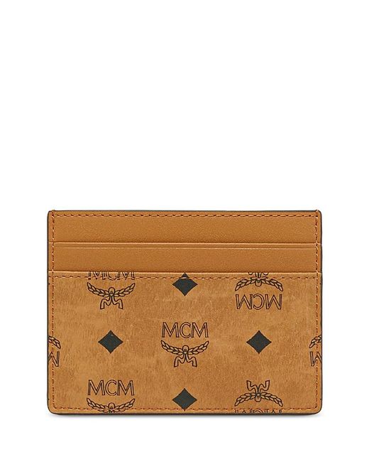 MCM Brown Visetos Card Case for men