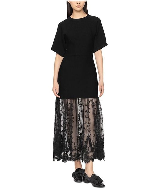 Sea Black Diane Knit Lace Dress
