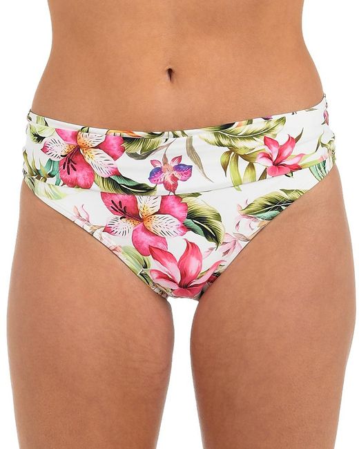 La Blanca Pink Polynesian Shirred Bikini Bottom