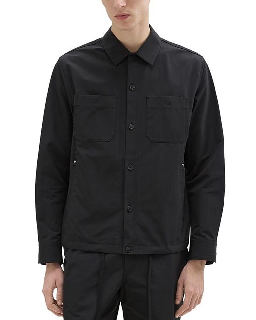 Theory Black Drawstring Hem Shirt Jacket for men