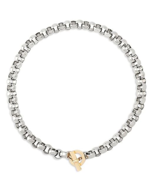 AllSaints Metallic Rolo Link Collar Necklace, 17