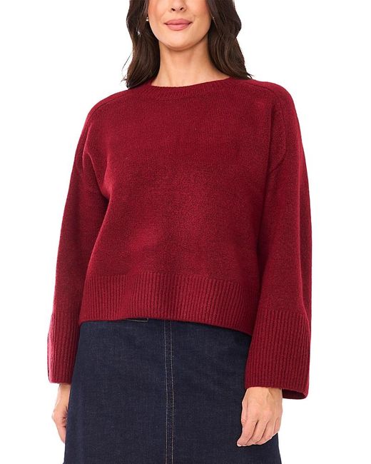 Vince Camuto Red Raglan Wide Sleeve Crewneck Sweater