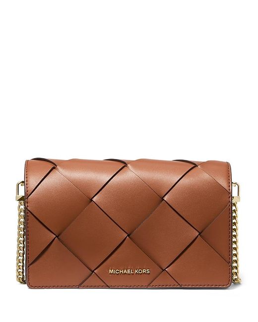 Michael Kors Brown Michael By Jet Set Flap Chain Medium Crossbody