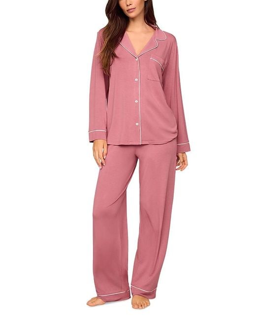 Eberjey Women's Red Gisele Tencel Modal Long Pj Set