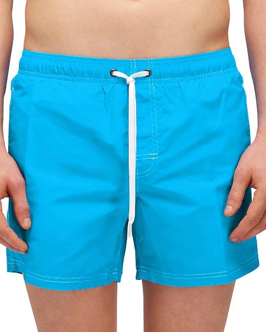 Sundek Blue Regular Fit 14 Board Shorts for men