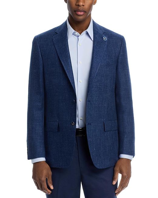 Hart Schaffner Marx Men's Blue Classic Fit Basketweave Sport Coat