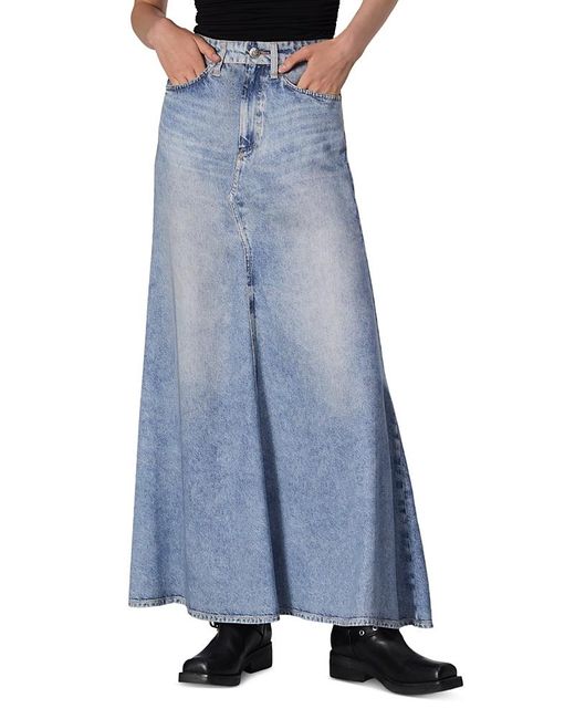 Rag & Bone Blue Liquid Miramar Denim Maxi Skirt