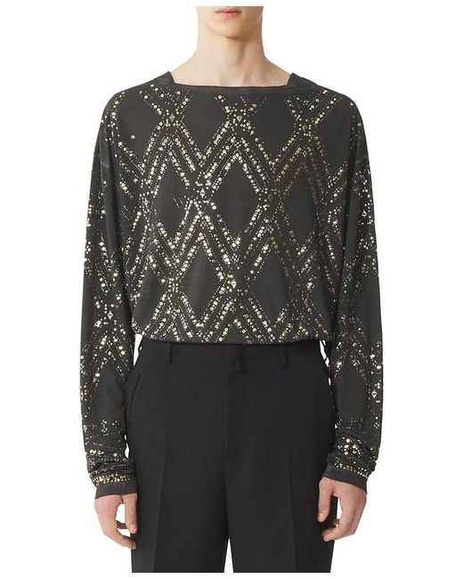 Lanvin Black Sequin And Bead Top for men