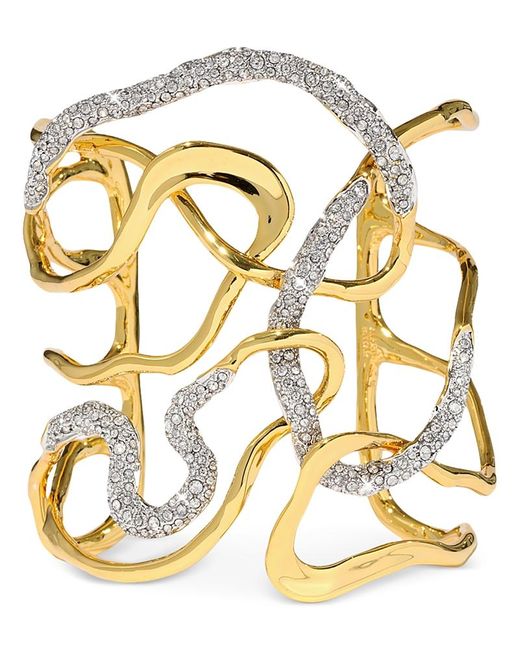 Alexis Solanales Crystal Intertwined Cuff Bracelet in Metallic | Lyst