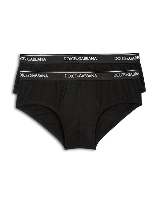 Dolce & Gabbana Black Brando Briefs, Pack Of 2 for men