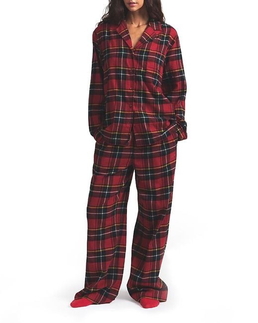 Skims Red Flannel Sleep Set