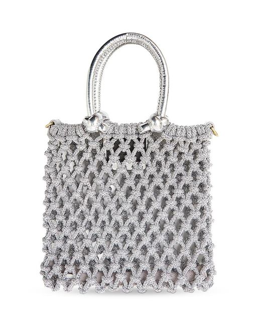 Clare V. White Bianca Small Macrame Tote