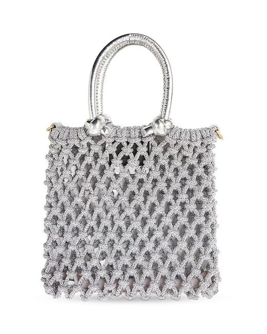 Clare V. White Bianca Small Macrame Tote