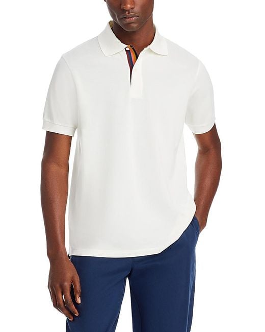 Paul Smith White Ps Striped Placket Polo for men