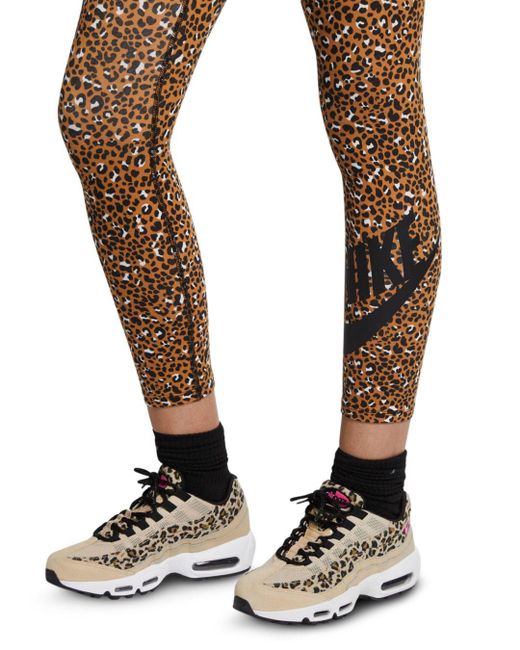 Nike High - Rise Leopard Print Leggings in Black - Lyst