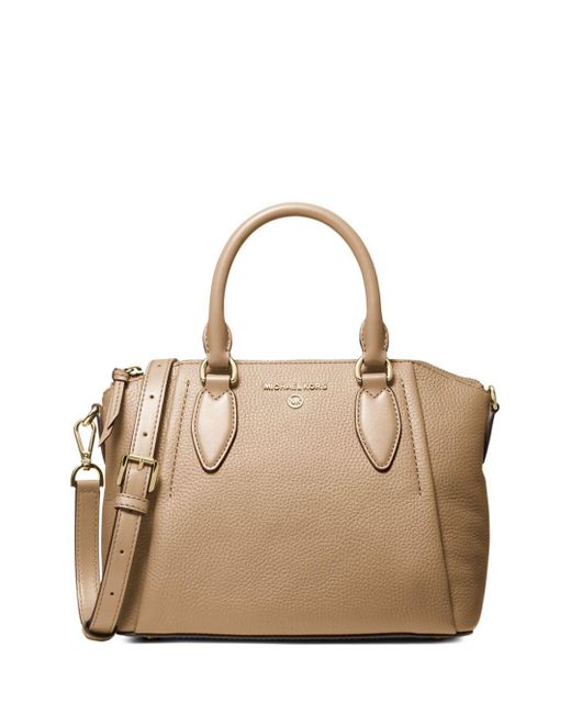 MICHAEL Michael Kors Sienna Medium Leather Messenger Bag in Camel