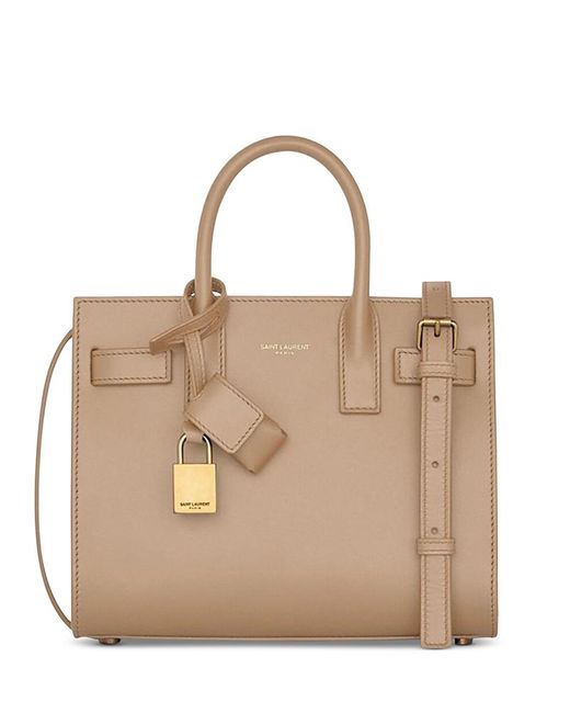 Saint Laurent Natural Sac De Jour Nano Top Handle Bag