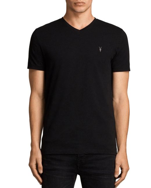 AllSaints Cotton Tonic V-neck T-shirt in Black for Men - Lyst