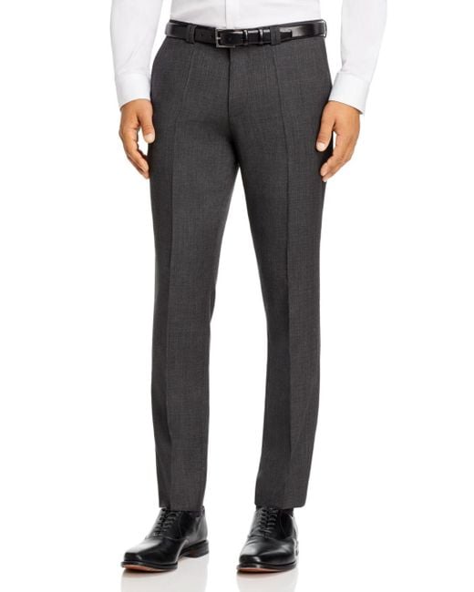 HUGO Hesten Birdseye Extra Slim Fit Suit Pants in Gray for Men | Lyst