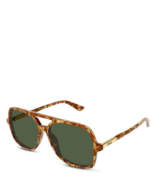Chloé Green Pilot Sunglasses, 57Mm