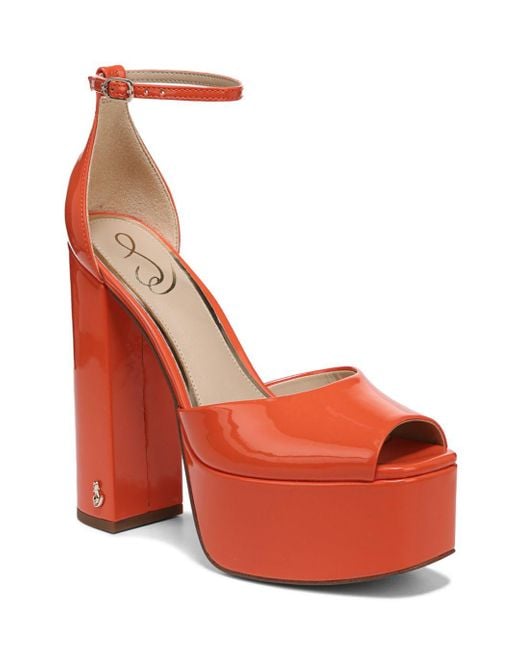 Sam Edelman Kori Snip Toe High Heel Platform Sandals in Red Lyst