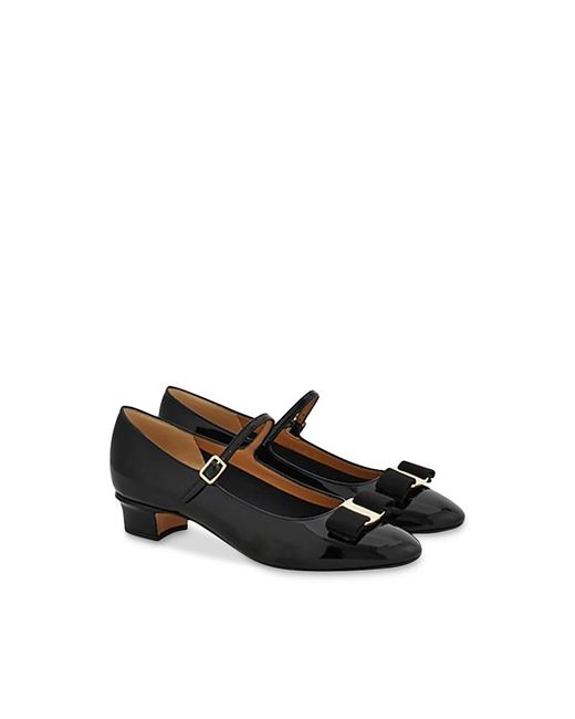 Ferragamo Black Vally Bow Pumps