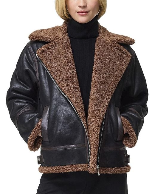 French Connection Black Faux Shearling Jacket