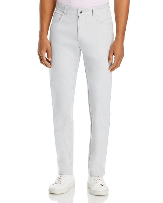Peter Millar Gray Crown Sport Performance Five Pocket Pants for men