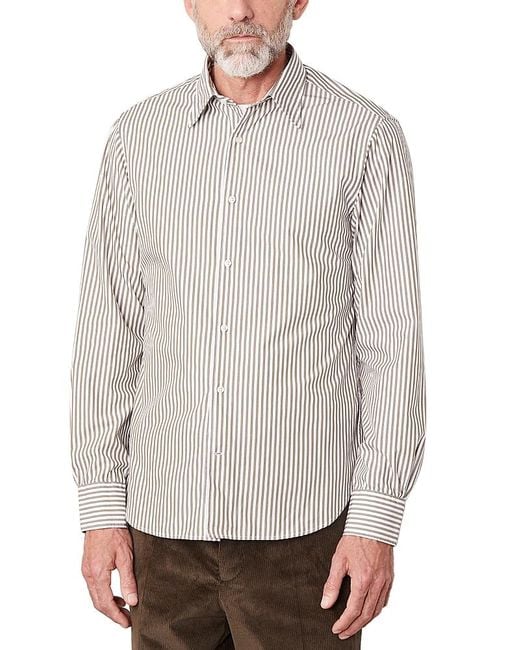 Officine Generale Gray Giacomo Striped Button Front Shirt for men