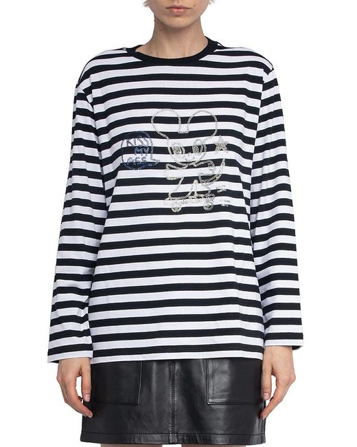 Zadig & Voltaire Blue Edwini Ml Happy Mouse Rhinestone Tee