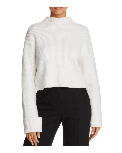 Lyst - Kenneth cole Mock-neck Cropped Sweater in White