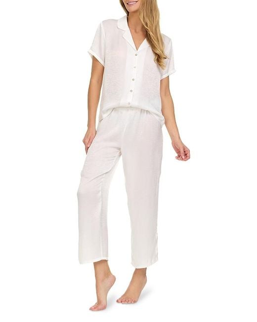 Flora Nikrooz White Floral Nikrooz Laurena Capri Pajama Set