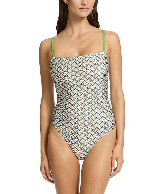 Jets by Jessika Allen Blue Acacia Minimal One Piece Swimsuit