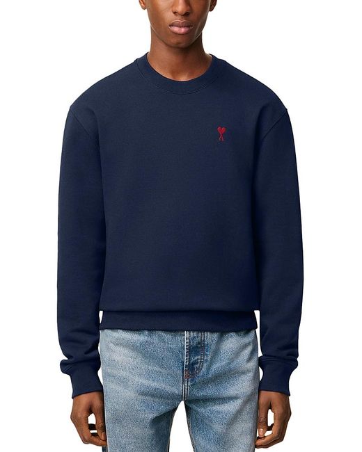 AMI Blue Regular Fit De Coeur Sweatshirt for men