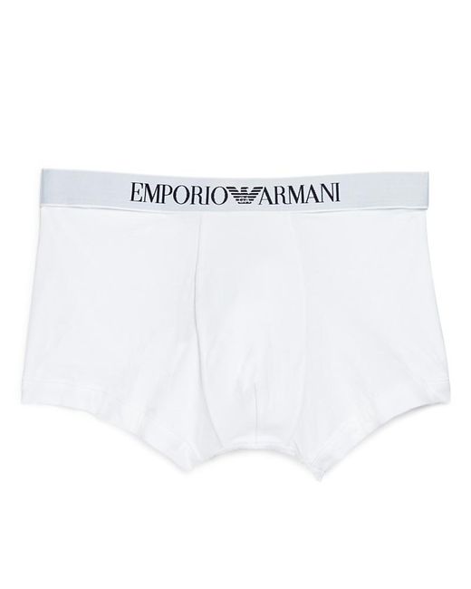Emporio Armani White Stretch Cotton Boxer for men