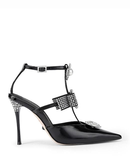 Kurt Geiger Black Bow Pointed Gladiator Court Pumps