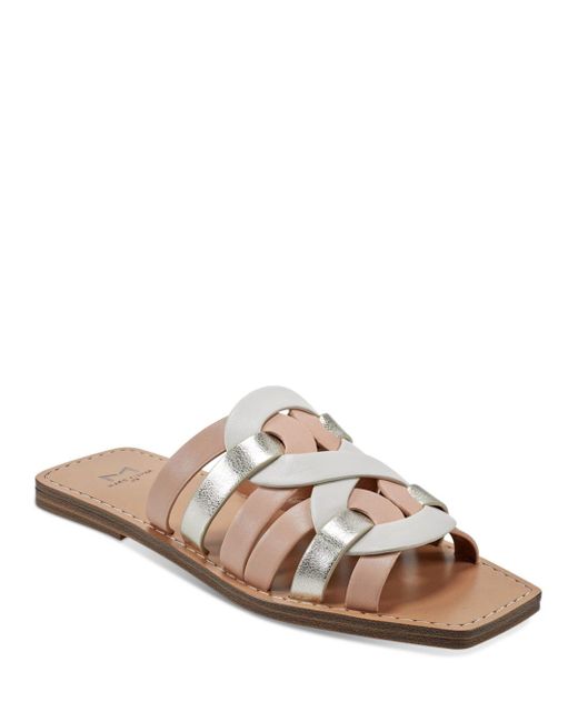 Marc Fisher Kimiko Slip On Woven Slide Sandals in Brown | Lyst
