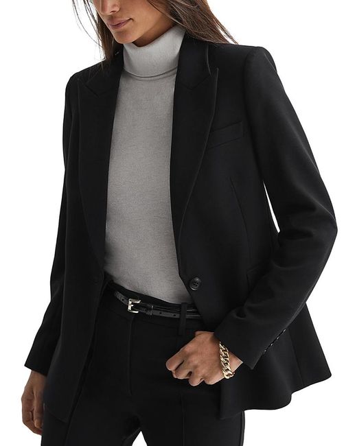 Reiss Black Gabi Single Breasted Jacket
