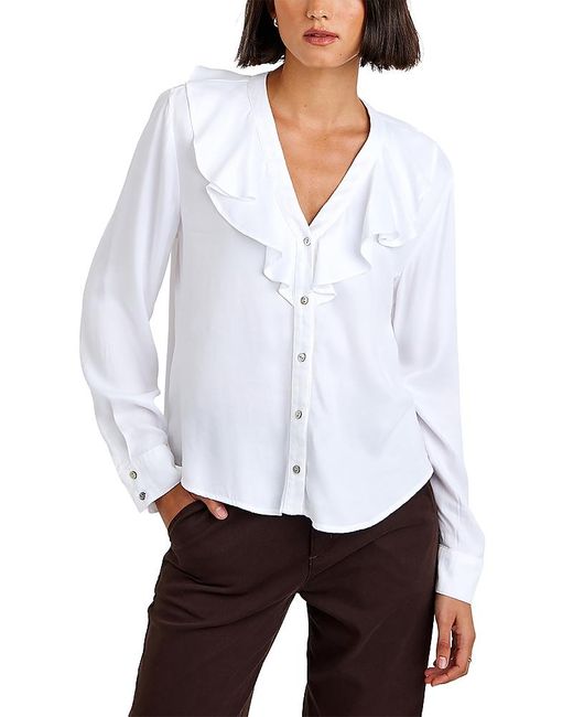 Bella Dahl White Ruffled Blouse