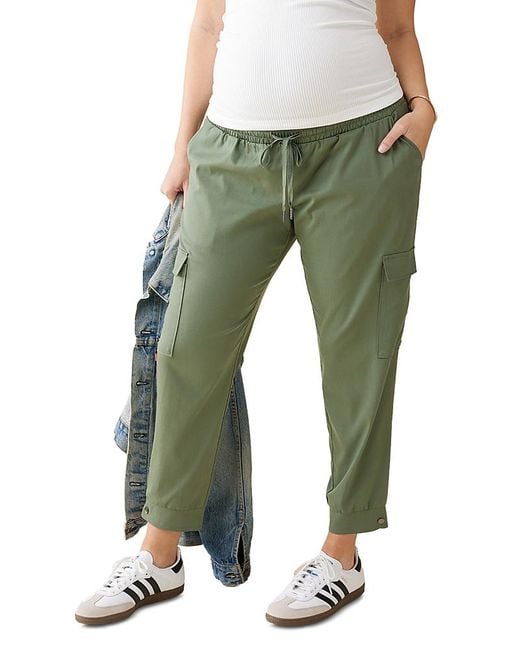 Ingrid & Isabel Green Soft Maternity Cargo Pants