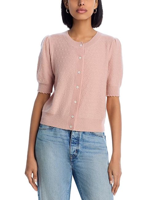 FRAME Blue The Cashmere Pointelle Cardigan